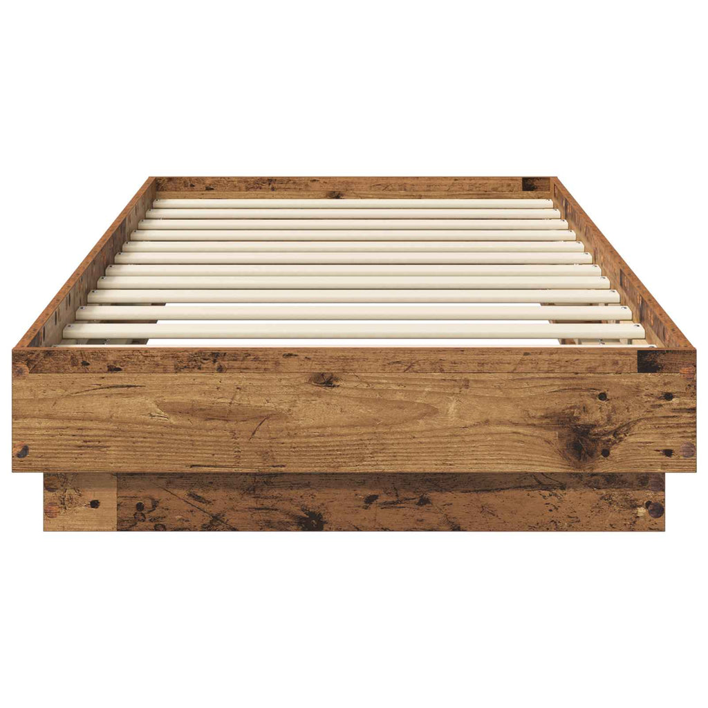 Bettgestell mit LED Altholz 80 x 200 cm Holzwerkstoff