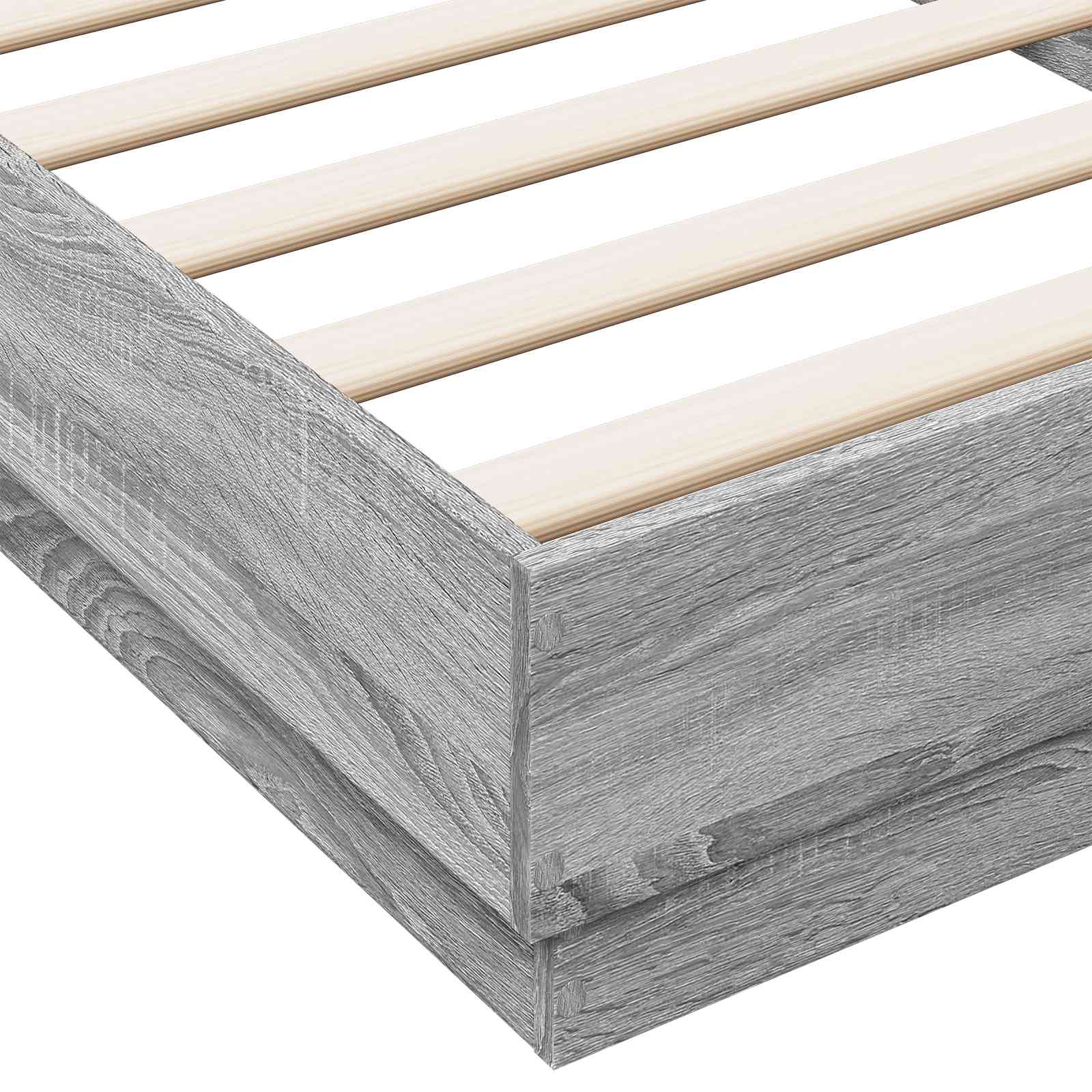 Bettgestell mit LED Grau Sonoma 80 x 200 cm Holzwerkstoff