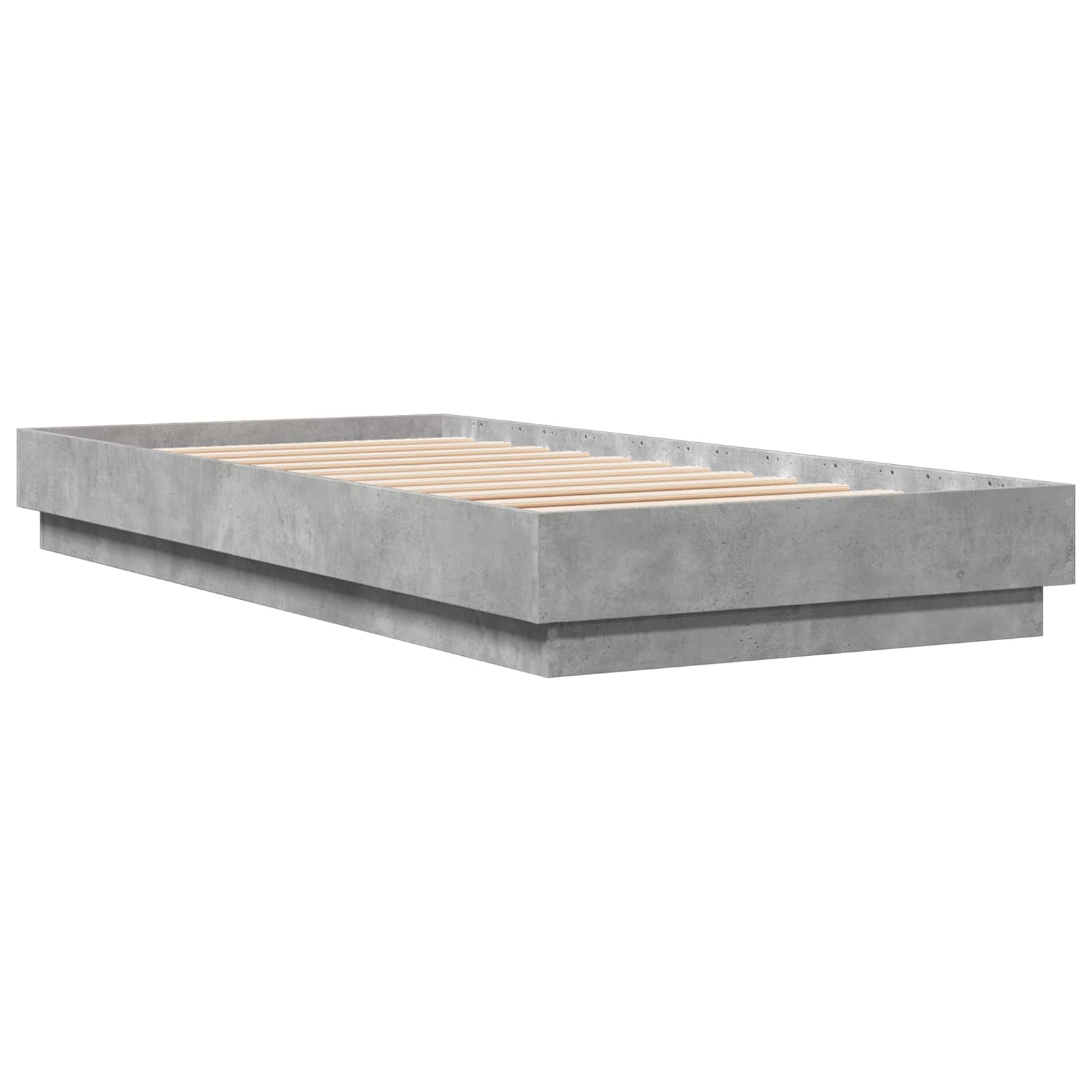 Bettgestell mit LED Betongrau 80 x 200 cm Holzwerkstoff