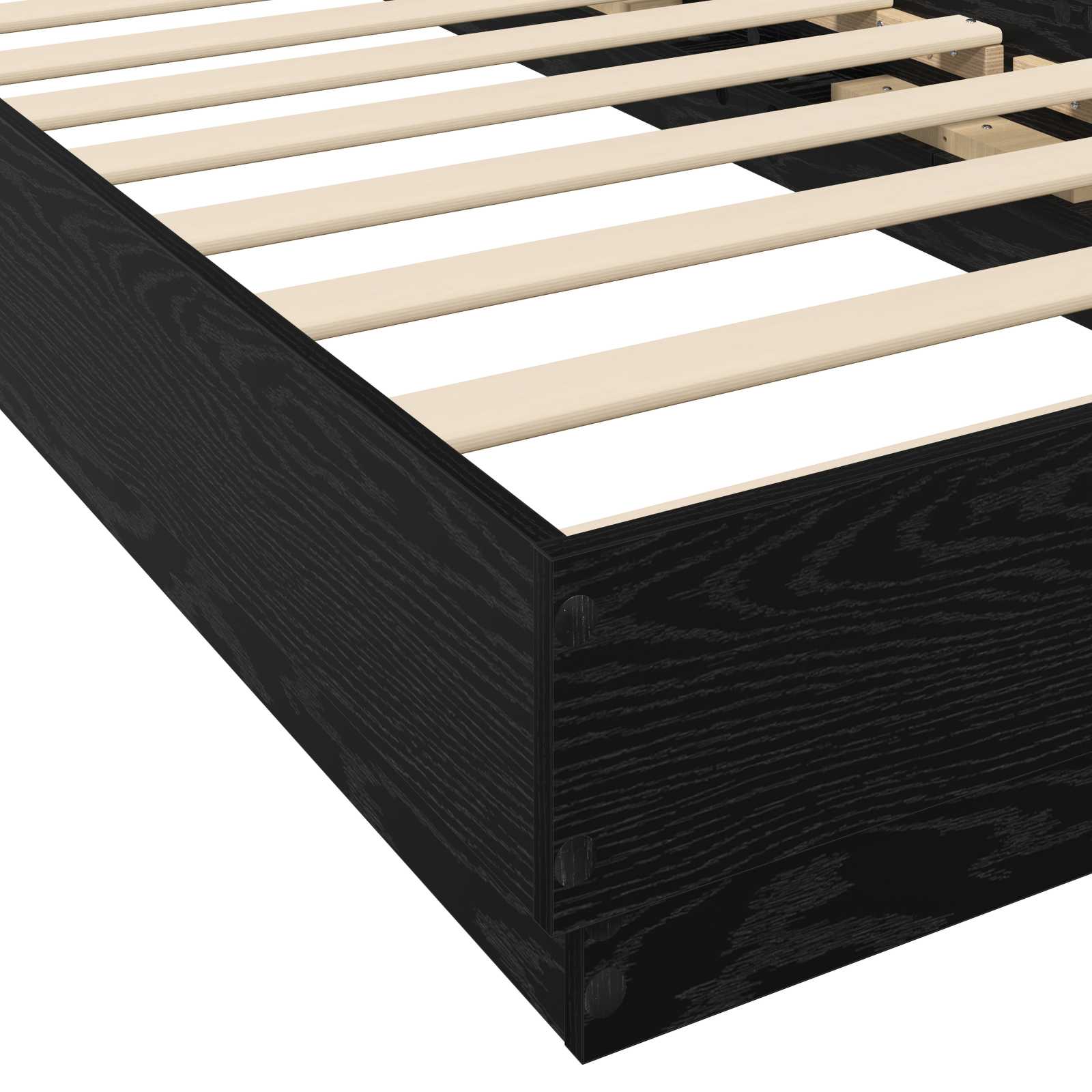 Bettgestell mit LED Schwarze Eiche 80 x 200 cm Holzwerkstoff