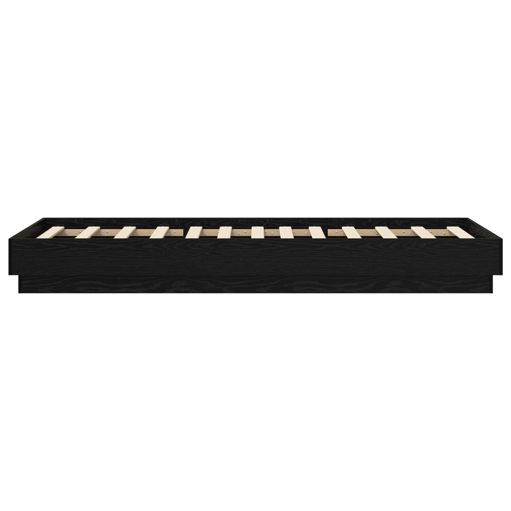 Bettgestell mit LED Schwarze Eiche 80 x 200 cm Holzwerkstoff