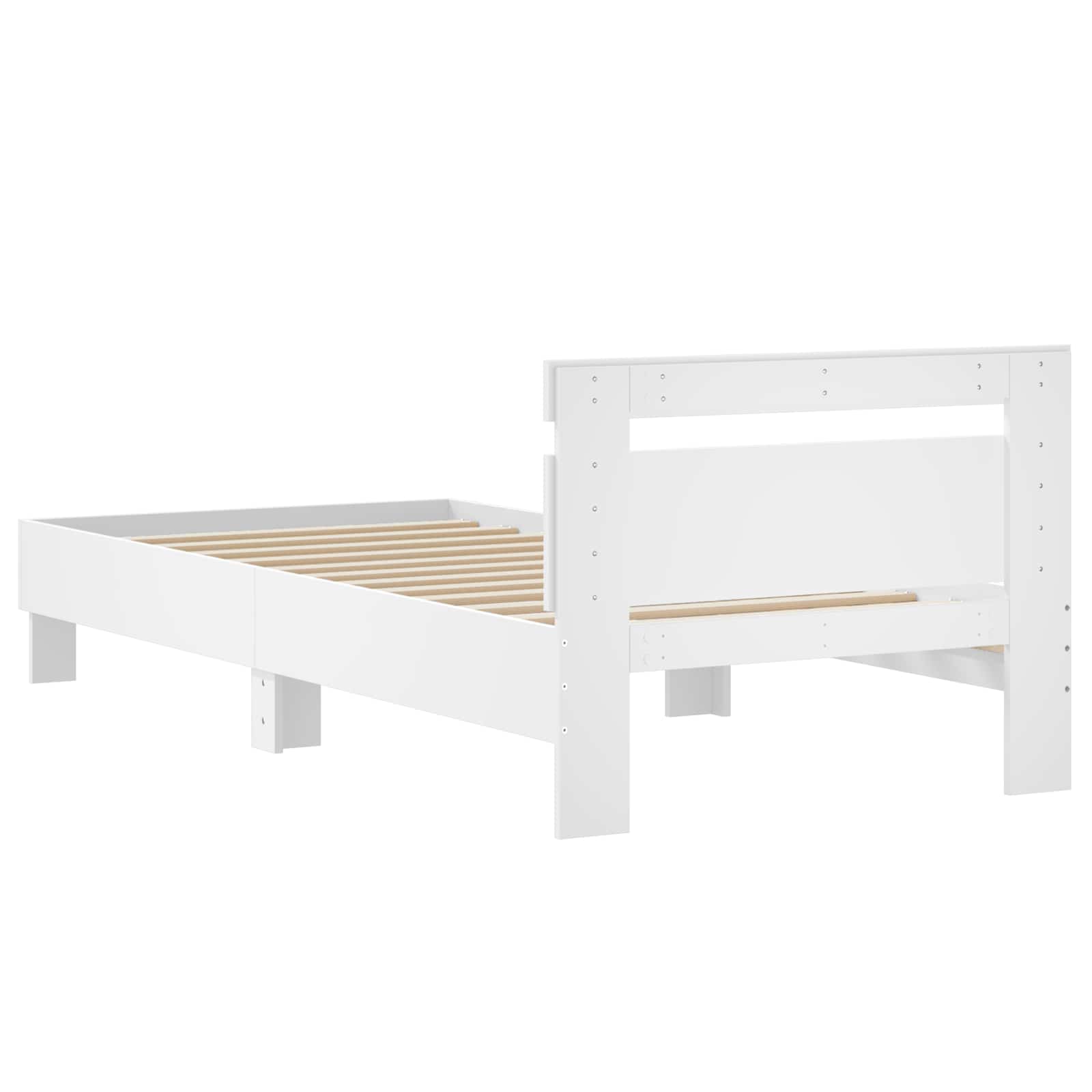 Bettgestell mit Kopfteil Weiß 80 x 200 cm Holzwerkstoff