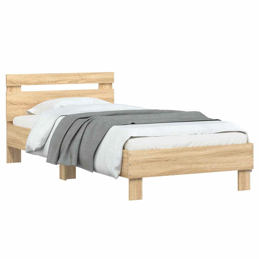 Bettgestell mit Kopfteil Sonoma-Eiche 80 x 200 cm Holzwerkstoff