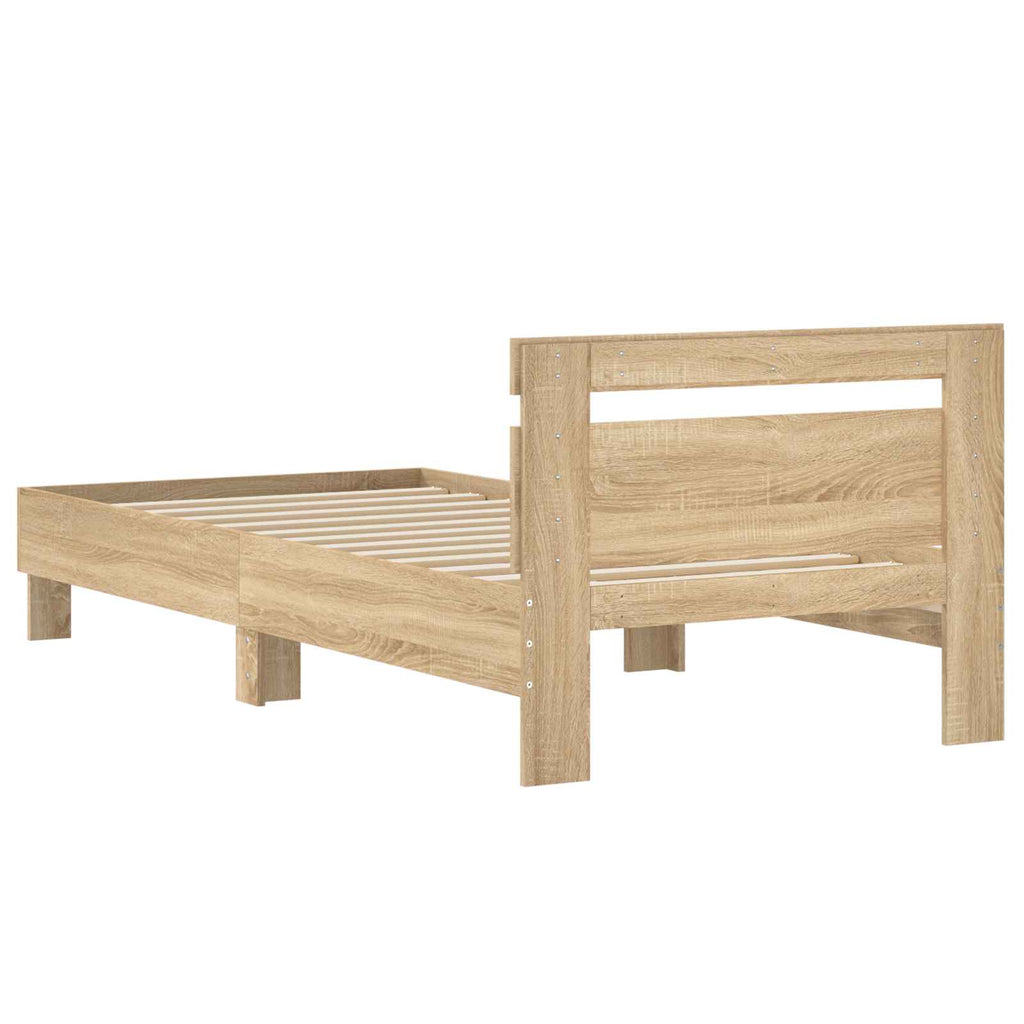 Bettgestell mit Kopfteil Sonoma-Eiche 80 x 200 cm Holzwerkstoff
