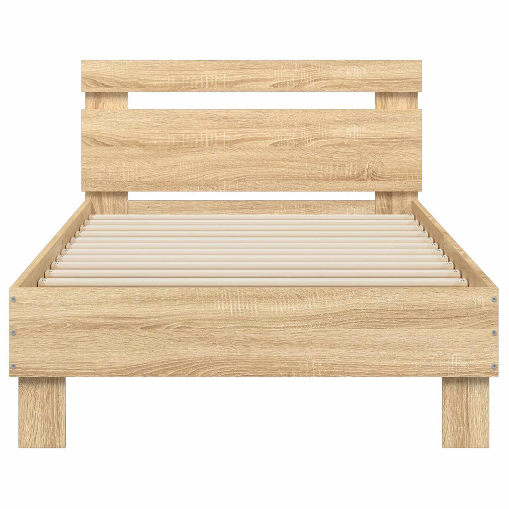 Bettgestell mit Kopfteil Sonoma-Eiche 80 x 200 cm Holzwerkstoff