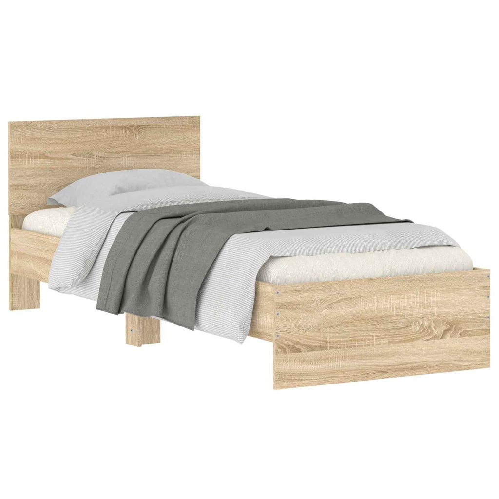 Bettgestell mit Kopfteil Sonoma-Eiche 80 x 200 cm Holzwerkstoff