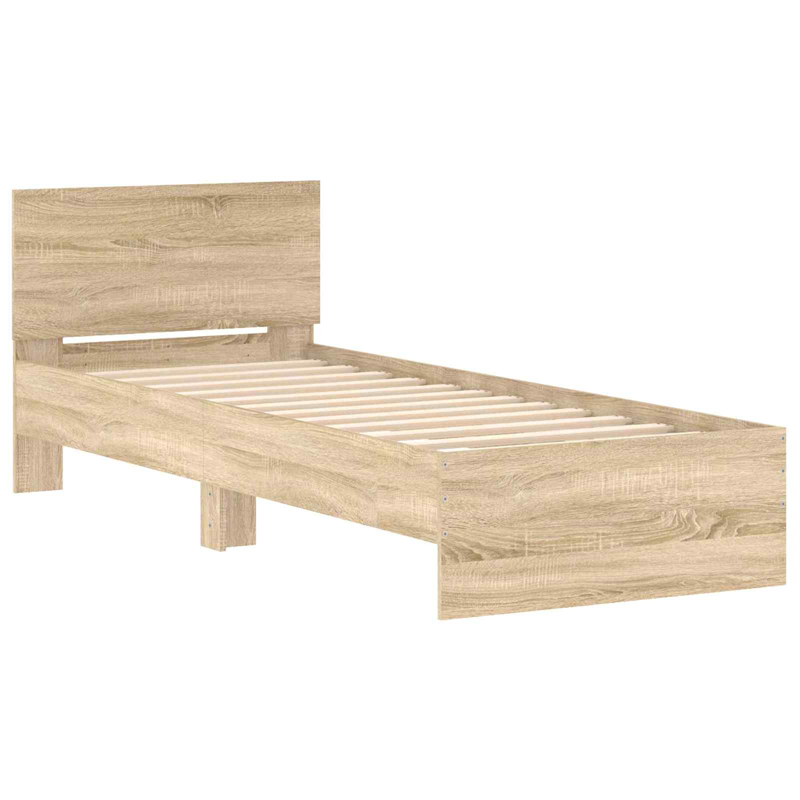 Bettgestell mit Kopfteil Sonoma-Eiche 80 x 200 cm Holzwerkstoff