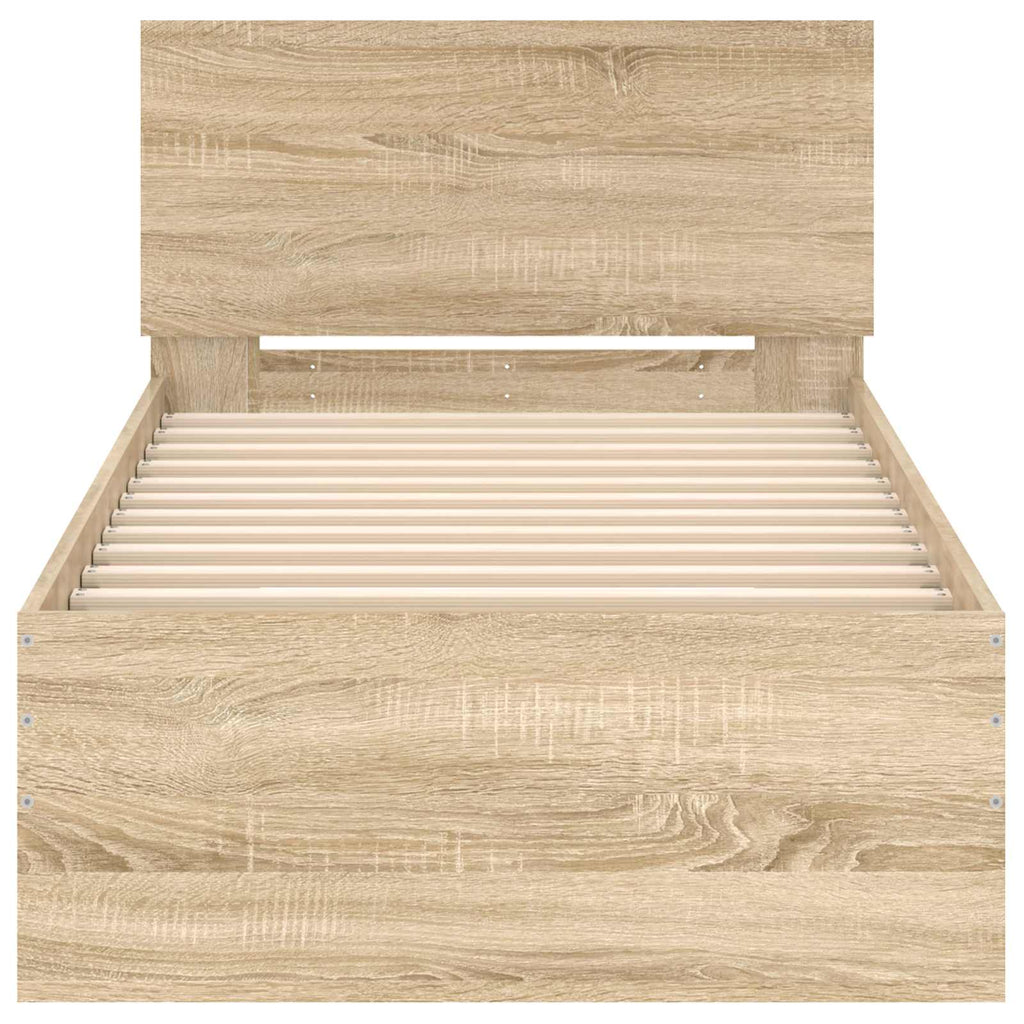 Bettgestell mit Kopfteil Sonoma-Eiche 80 x 200 cm Holzwerkstoff