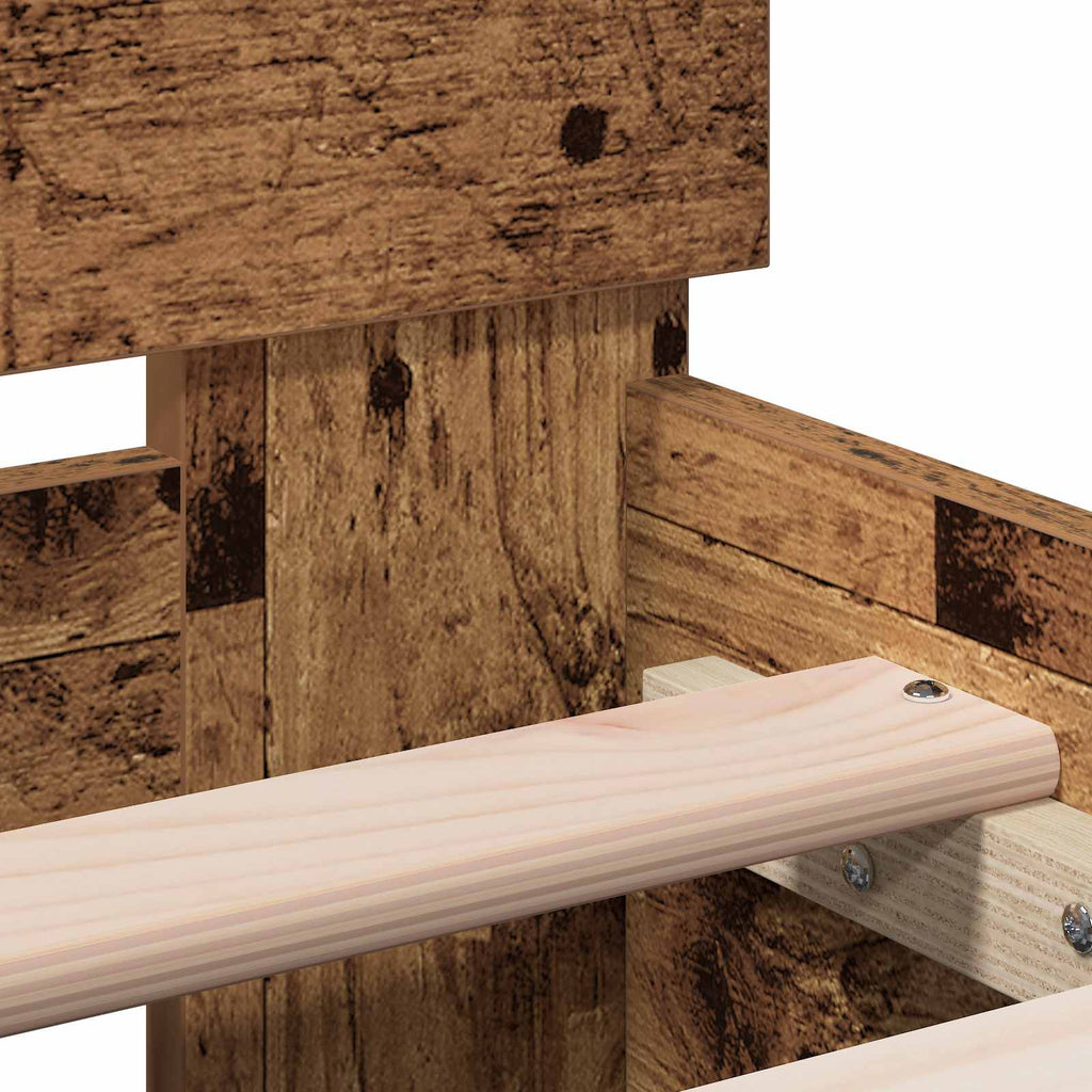 Bettgestell mit Kopfteil Altholz 80 x 200 cm Holzwerkstoff