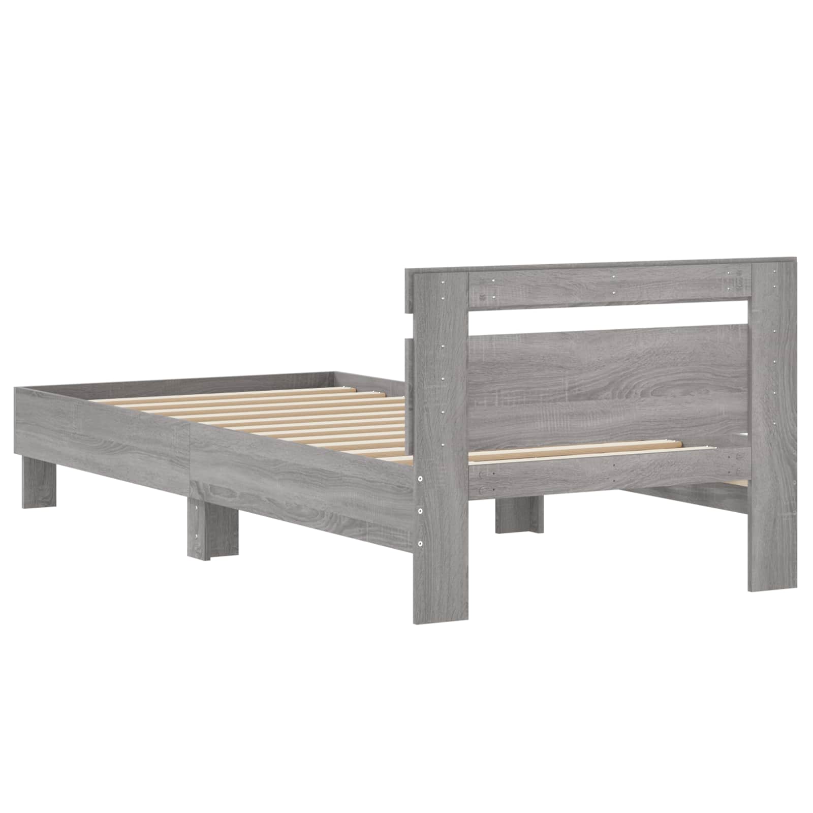 Bettgestell mit Kopfteil Grau Sonoma 80 x 200 cm Holzwerkstoff