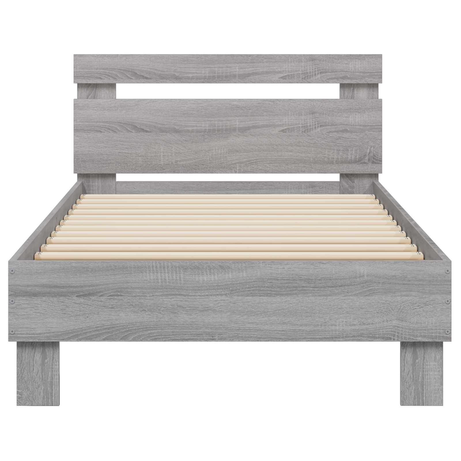 Bettgestell mit Kopfteil Grau Sonoma 80 x 200 cm Holzwerkstoff