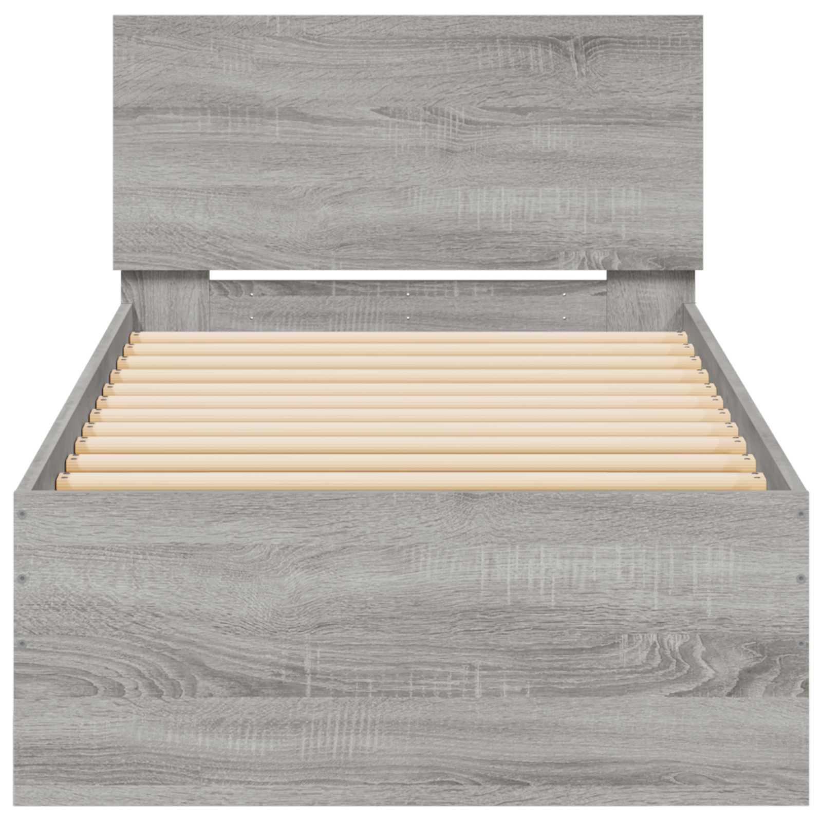 Bettgestell mit Kopfteil Grau Sonoma 80 x 200 cm