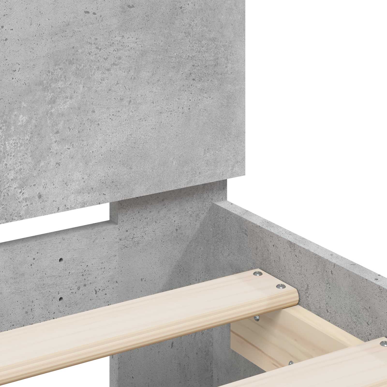 Bettgestell mit Kopfteil Betongrau 80 x 200 cm Holzwerkstoff