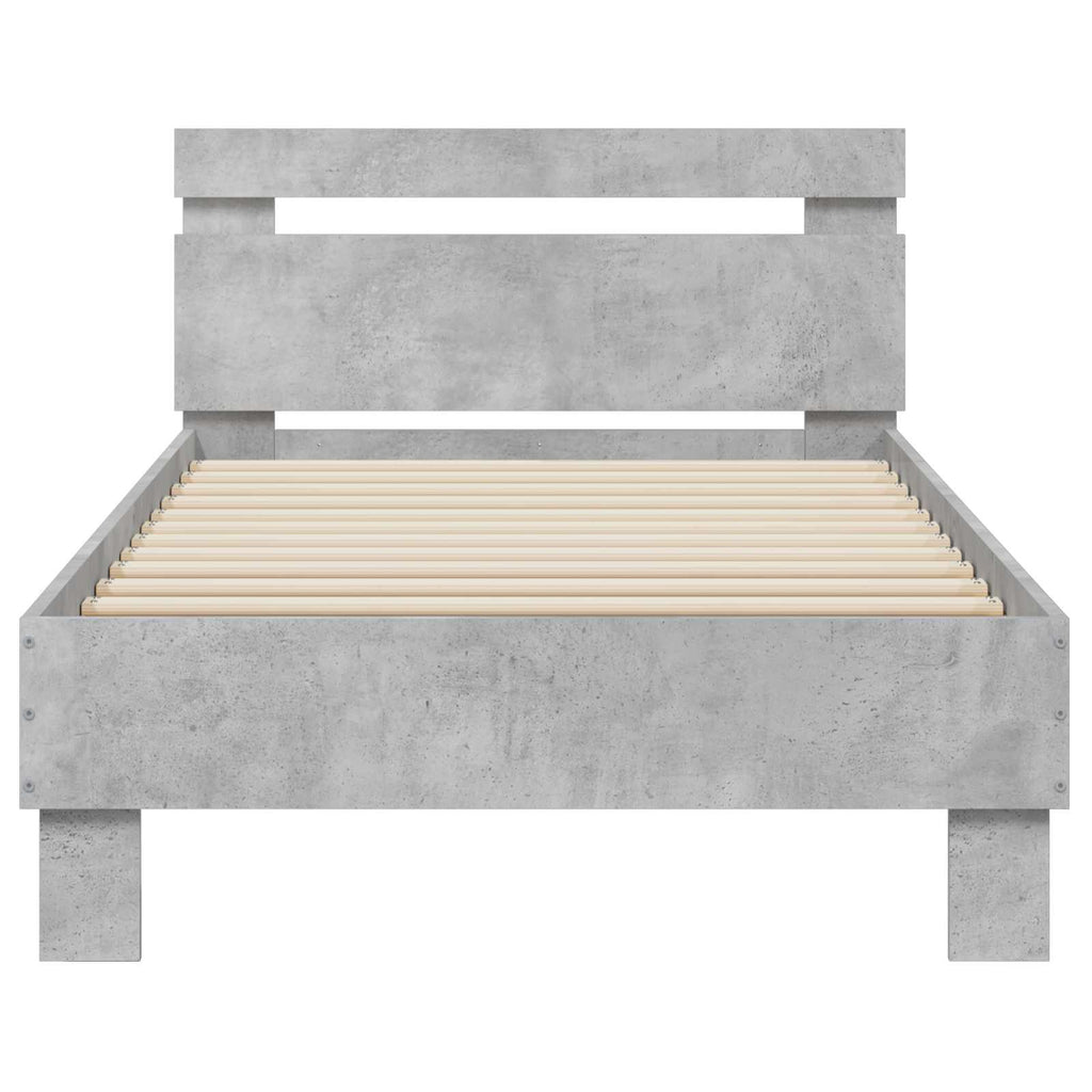 Bettgestell mit Kopfteil Betongrau 80 x 200 cm Holzwerkstoff