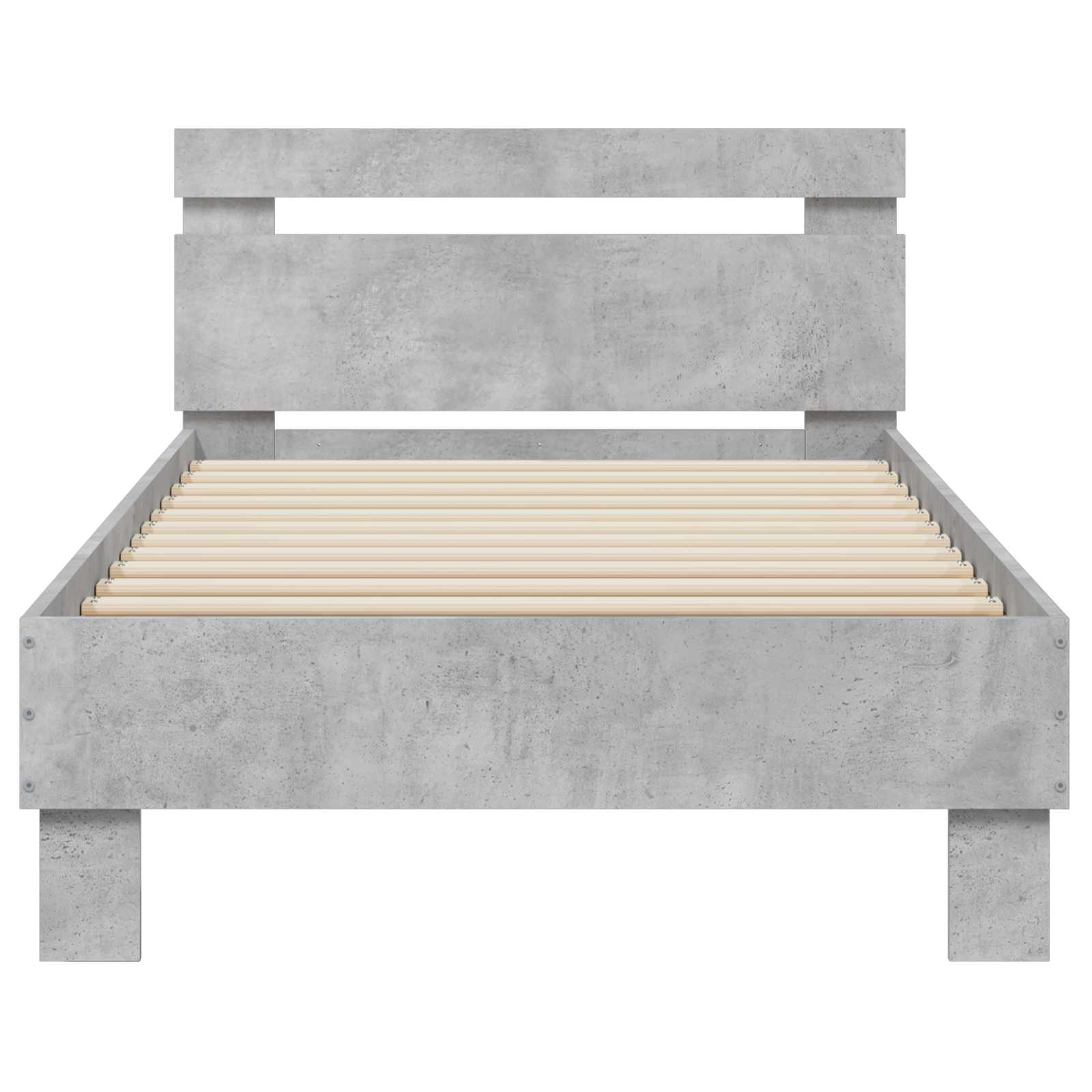 Bettgestell mit Kopfteil Betongrau 80 x 200 cm Holzwerkstoff