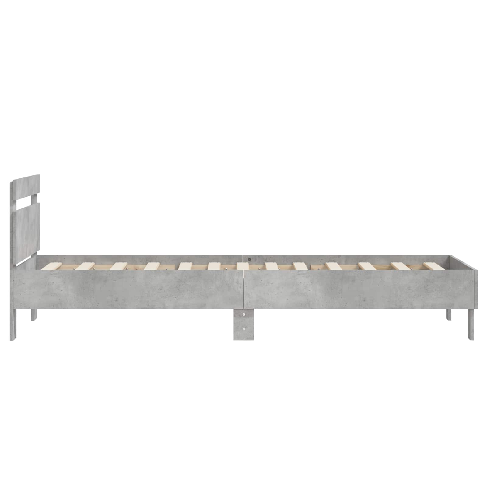 Bettgestell mit Kopfteil Betongrau 80 x 200 cm Holzwerkstoff