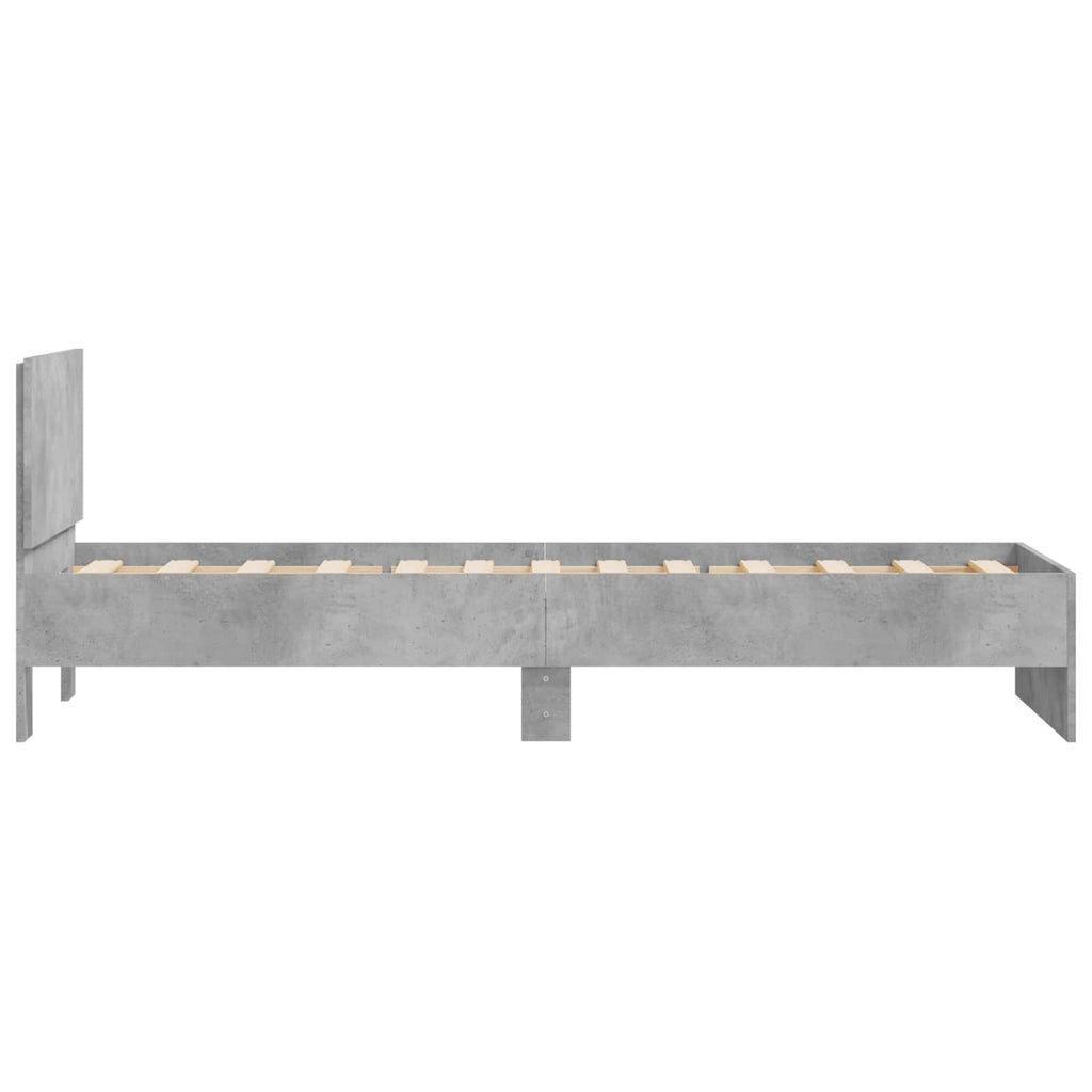 Bettgestell mit Kopfteil Betongrau 80 x 200 cm Holzwerkstoff