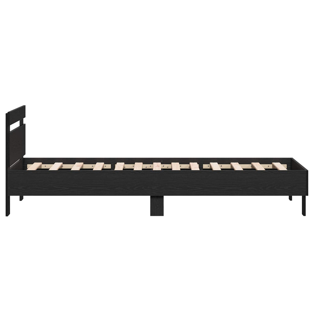 Bettgestell mit Kopfteil Schwarze Eiche 80 x 200 cm