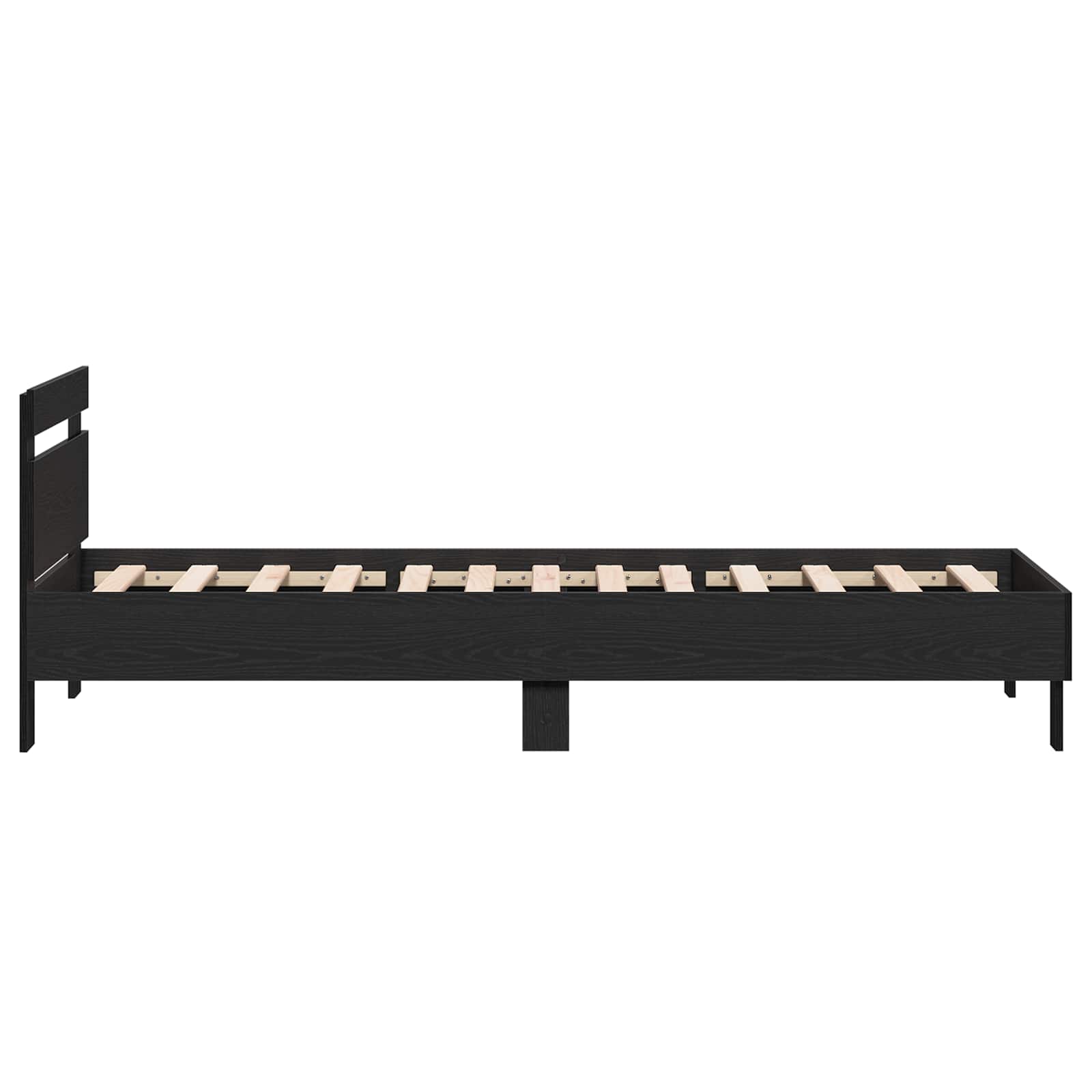 Bettgestell mit Kopfteil Schwarze Eiche 80 x 200 cm