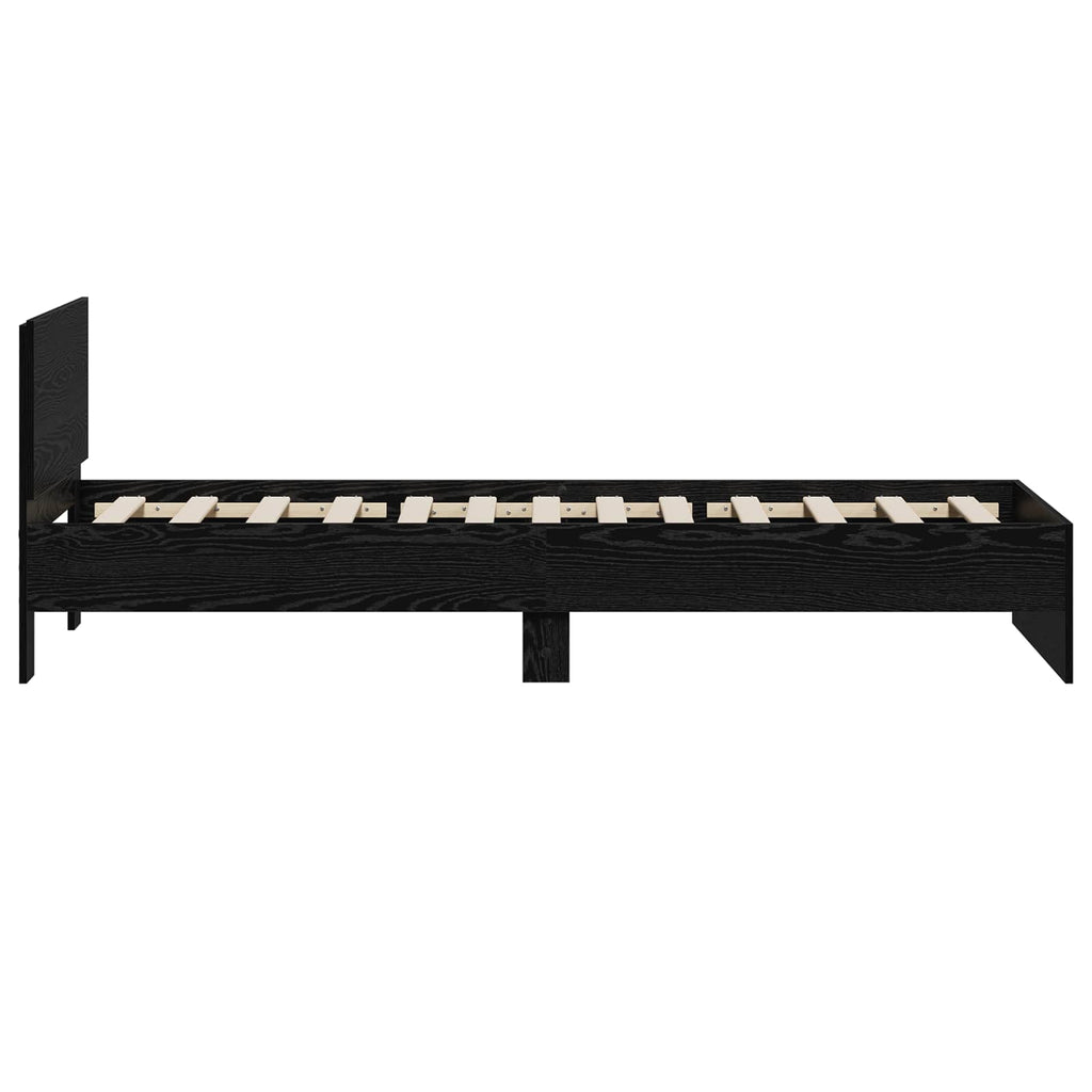 Bettgestell mit Kopfteil Schwarze Eiche 80 x 200 cm
