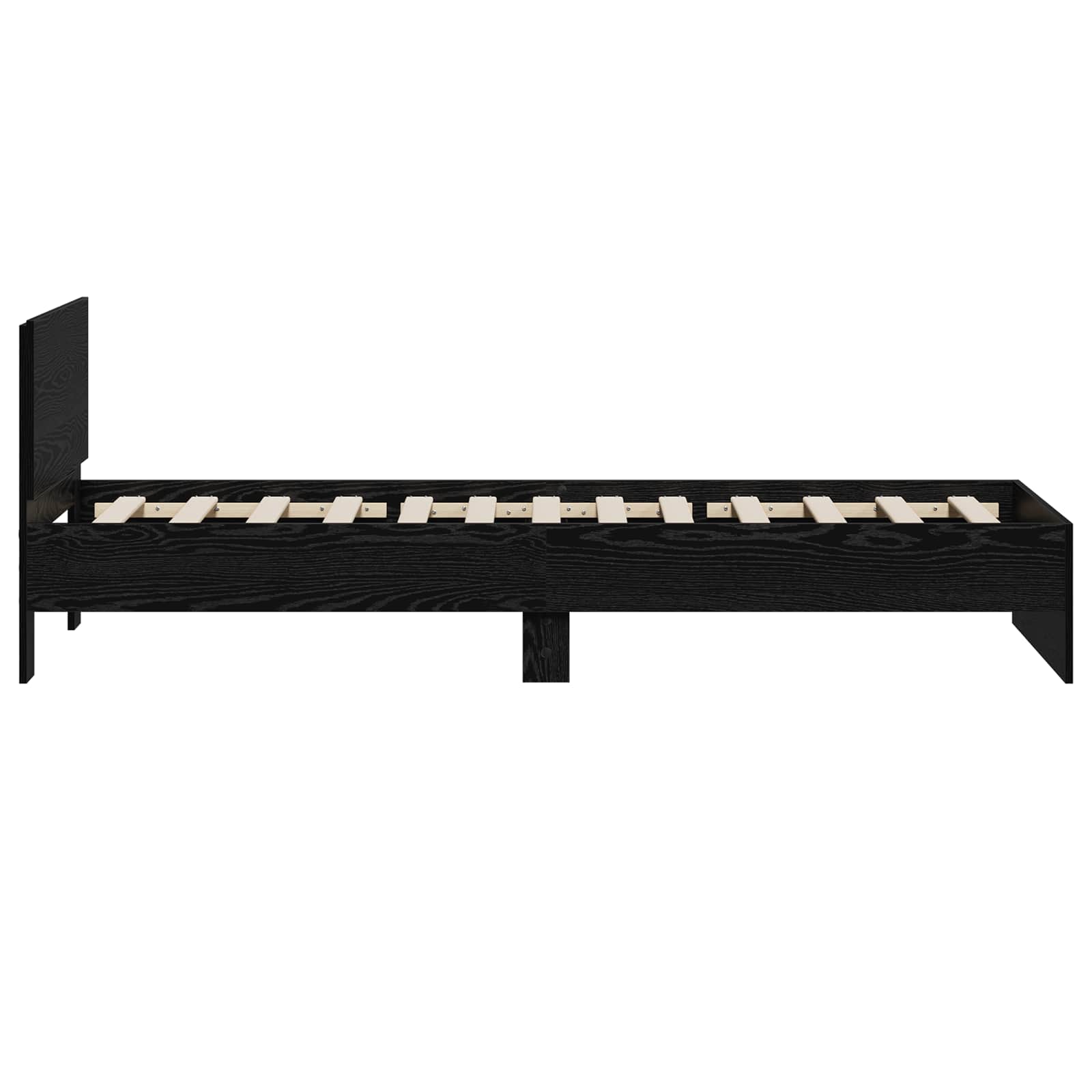 Bettgestell mit Kopfteil Schwarze Eiche 80 x 200 cm