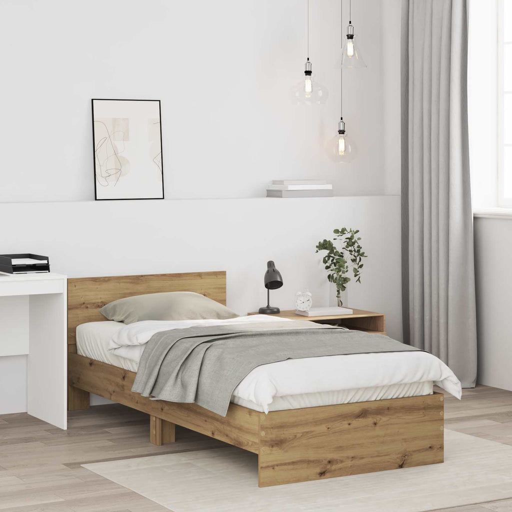 Bettgestell mit Kopfteil Artisan-Eiche 80 x 200 cm