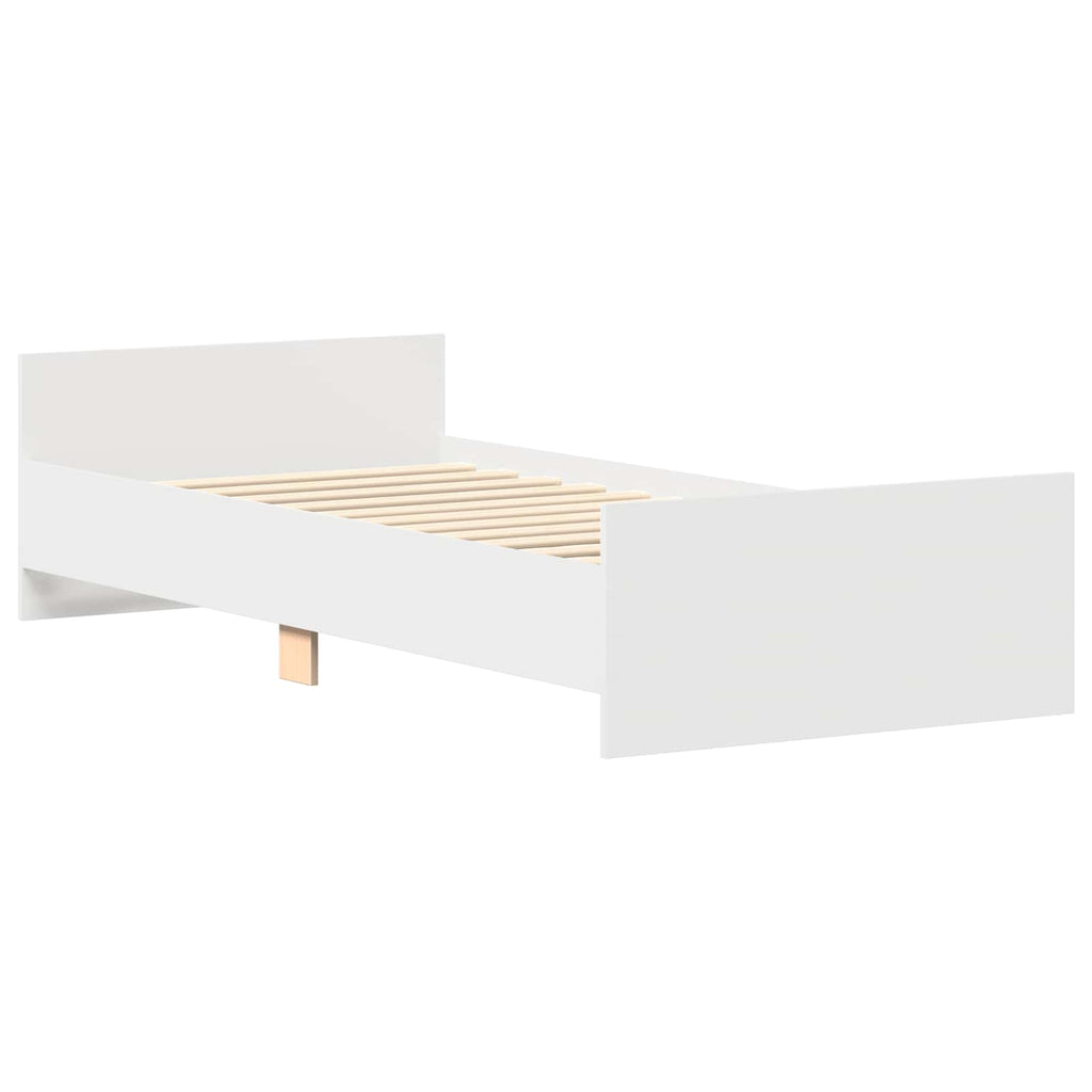 Bettgestell mit Kopfteil Weiß 80 x 200 cm Holzwerkstoff