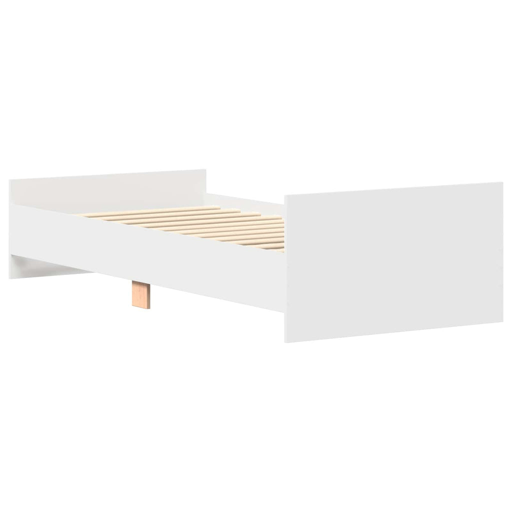 Bettgestell mit Kopfteil Weiß 80 x 200 cm Holzwerkstoff