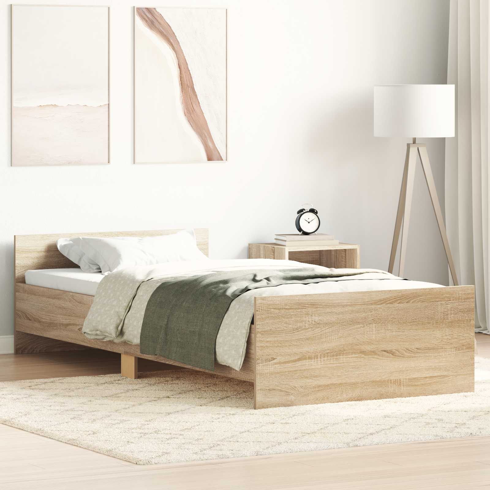 Bettgestell mit Kopfteil Sonoma-Eiche 80 x 200 cm Holzwerkstoff