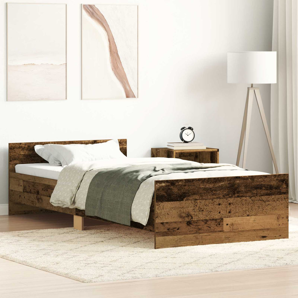 Bettgestell mit Kopfteil Altholz 80 x 200 cm Holzwerkstoff