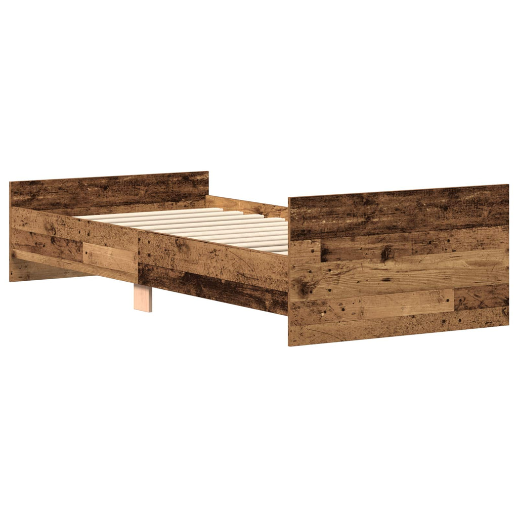 Bettgestell mit Kopfteil Altholz 80 x 200 cm Holzwerkstoff