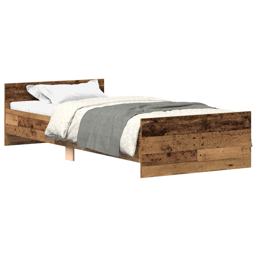 Bettgestell mit Kopfteil Altholz 80 x 200 cm Holzwerkstoff