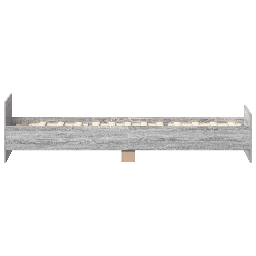 Bettgestell mit Kopfteil Grau Sonoma 80 x 200 cm Holzwerkstoff