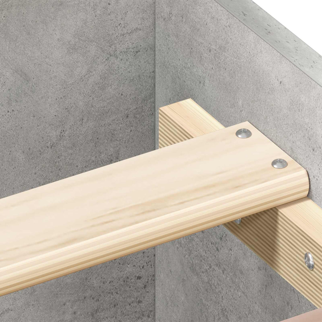 Bettgestell mit Kopfteil Betongrau 80 x 200 cm Holzwerkstoff