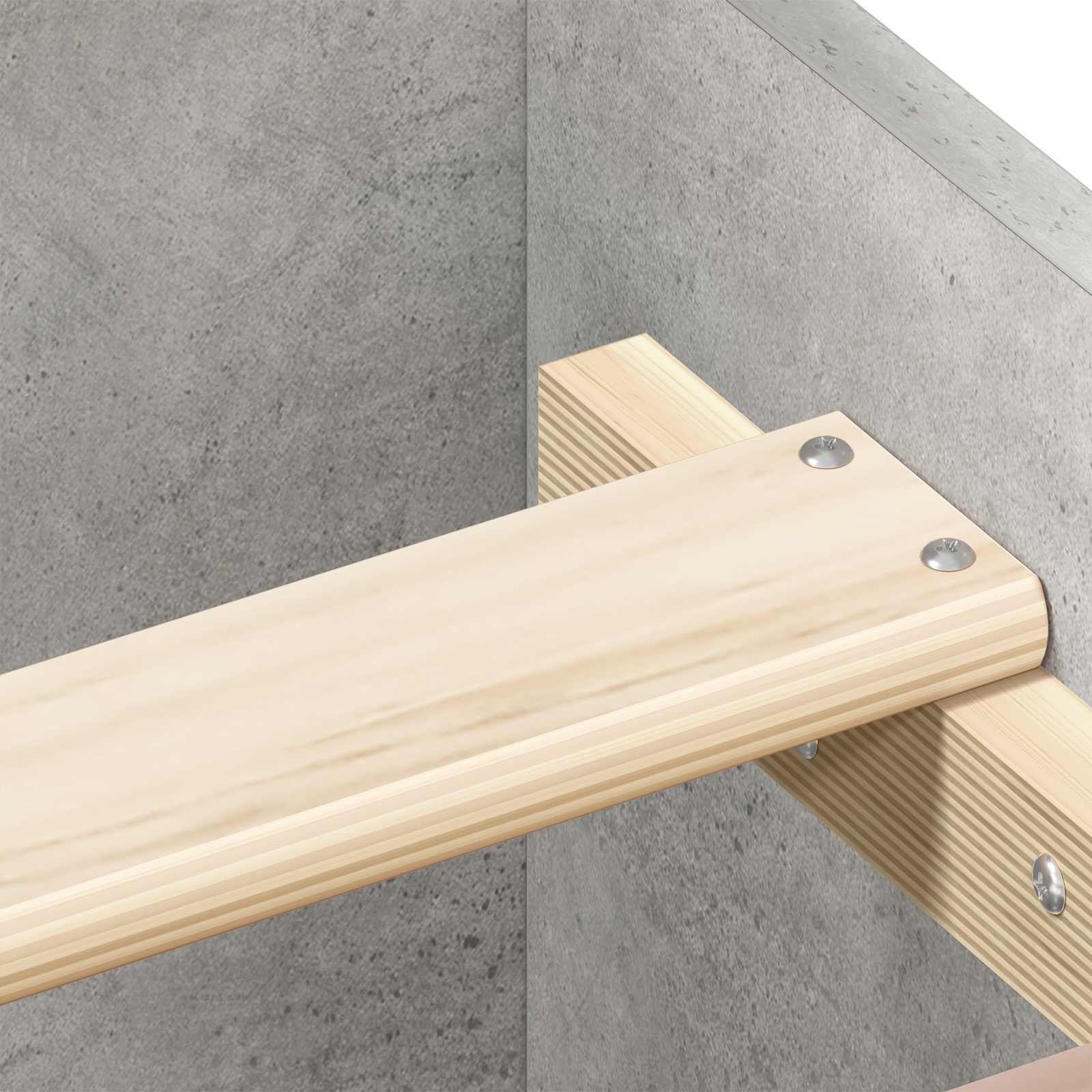 Bettgestell mit Kopfteil Betongrau 80 x 200 cm Holzwerkstoff