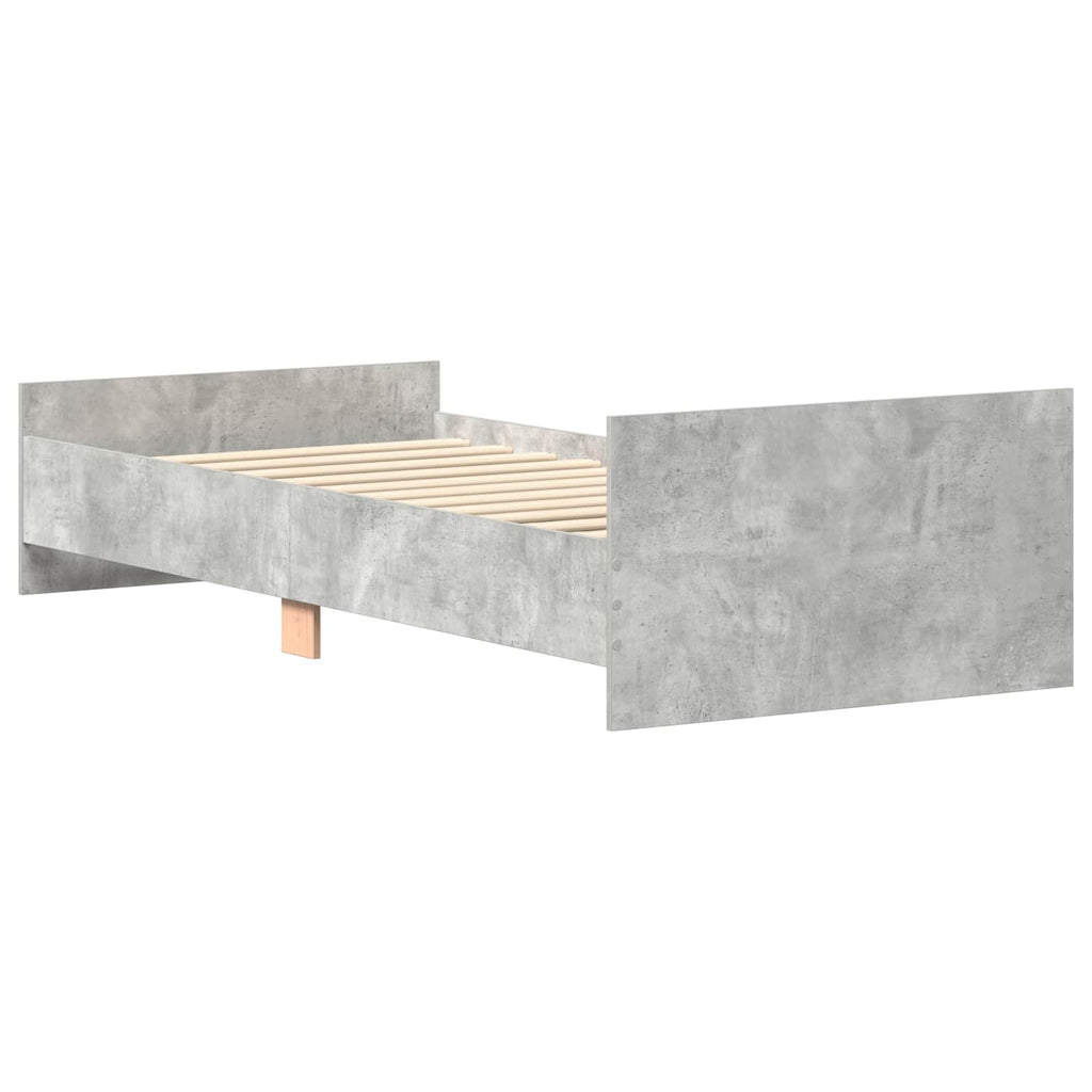 Bettgestell mit Kopfteil Betongrau 80 x 200 cm Holzwerkstoff