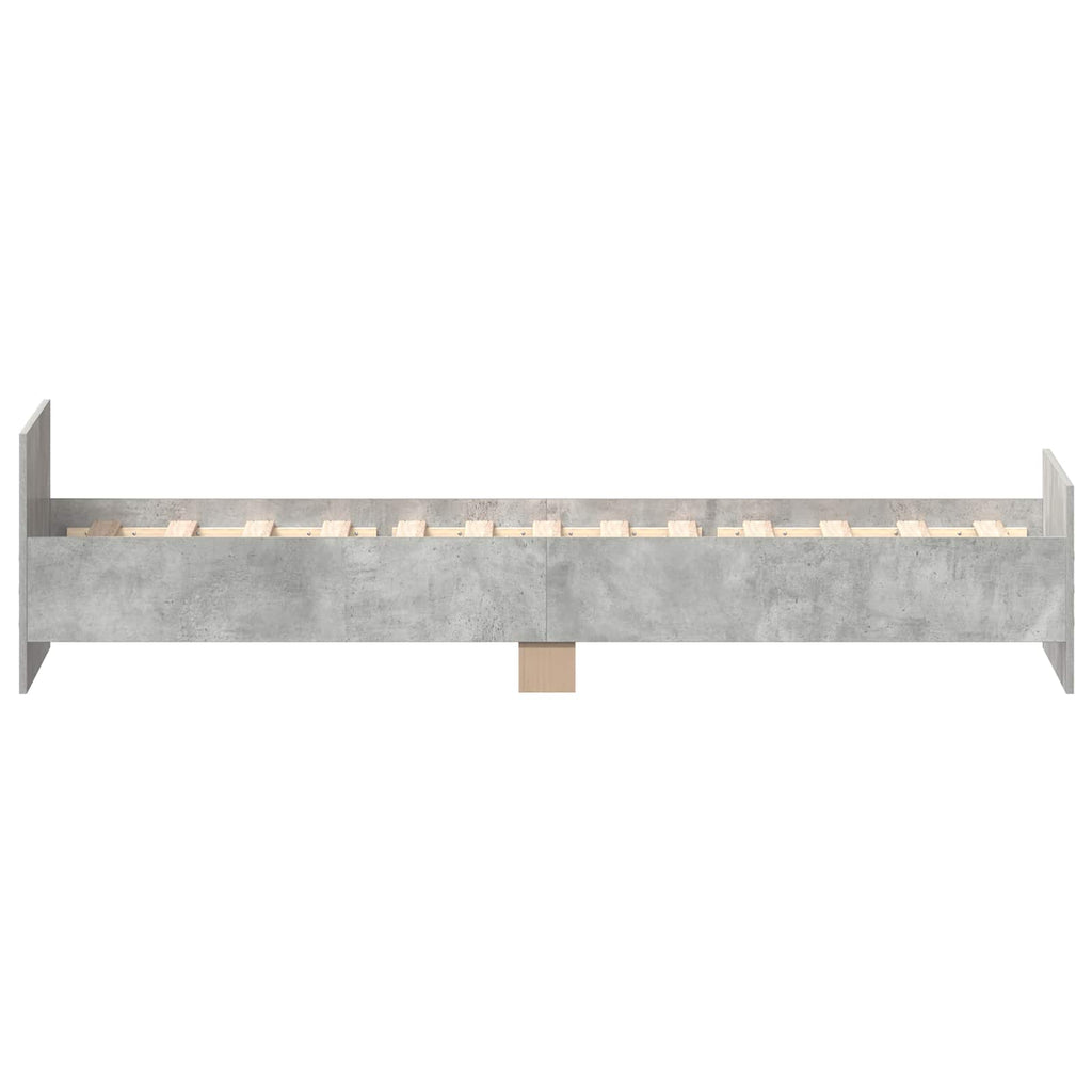 Bettgestell mit Kopfteil Betongrau 80 x 200 cm Holzwerkstoff