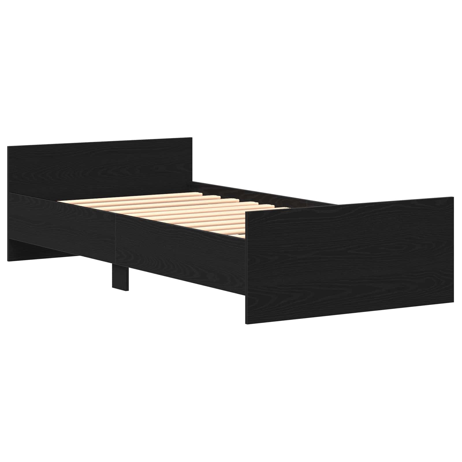 Bettgestell mit Kopfteil Schwarze Eiche 80 x 200 cm