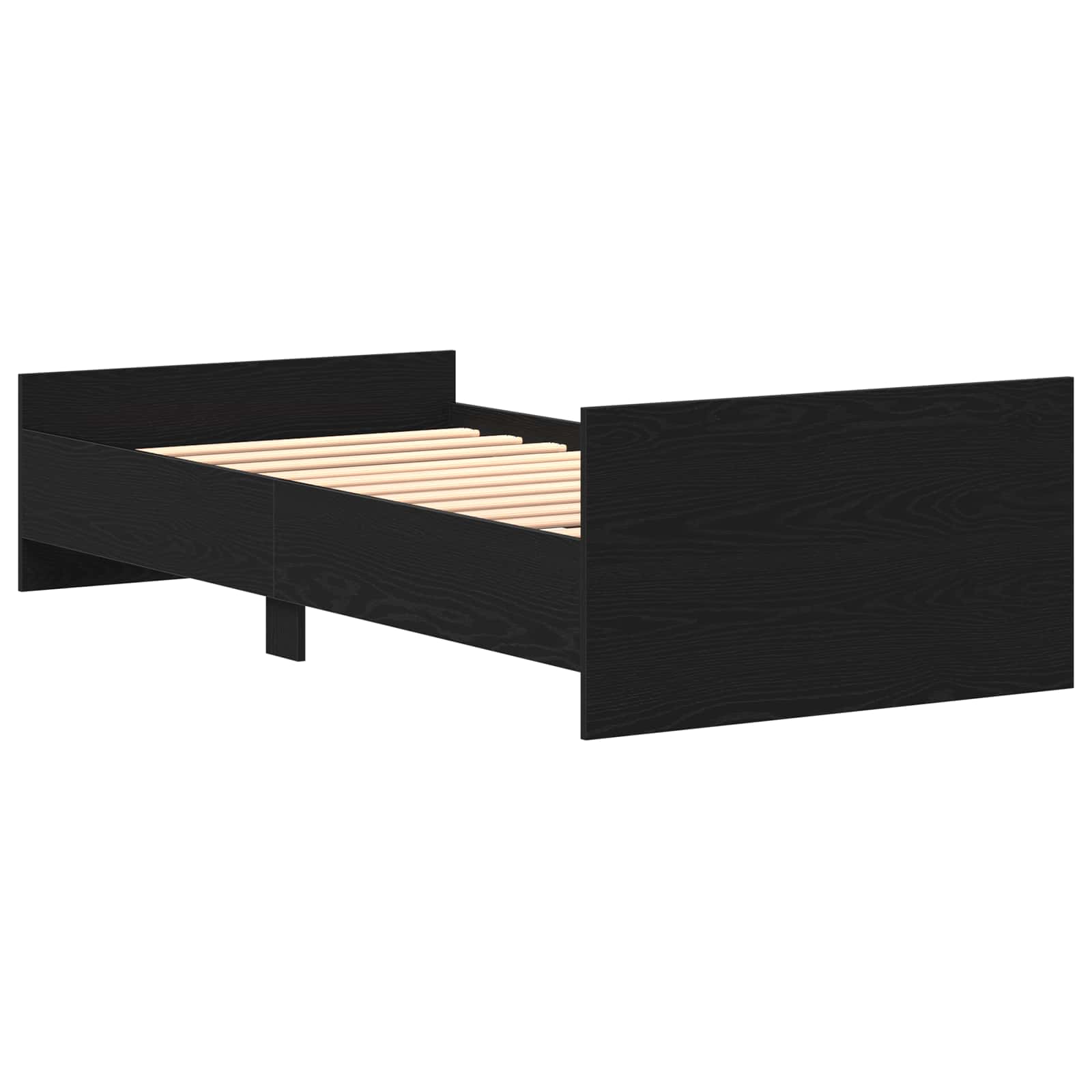 Bettgestell mit Kopfteil Schwarze Eiche 80 x 200 cm