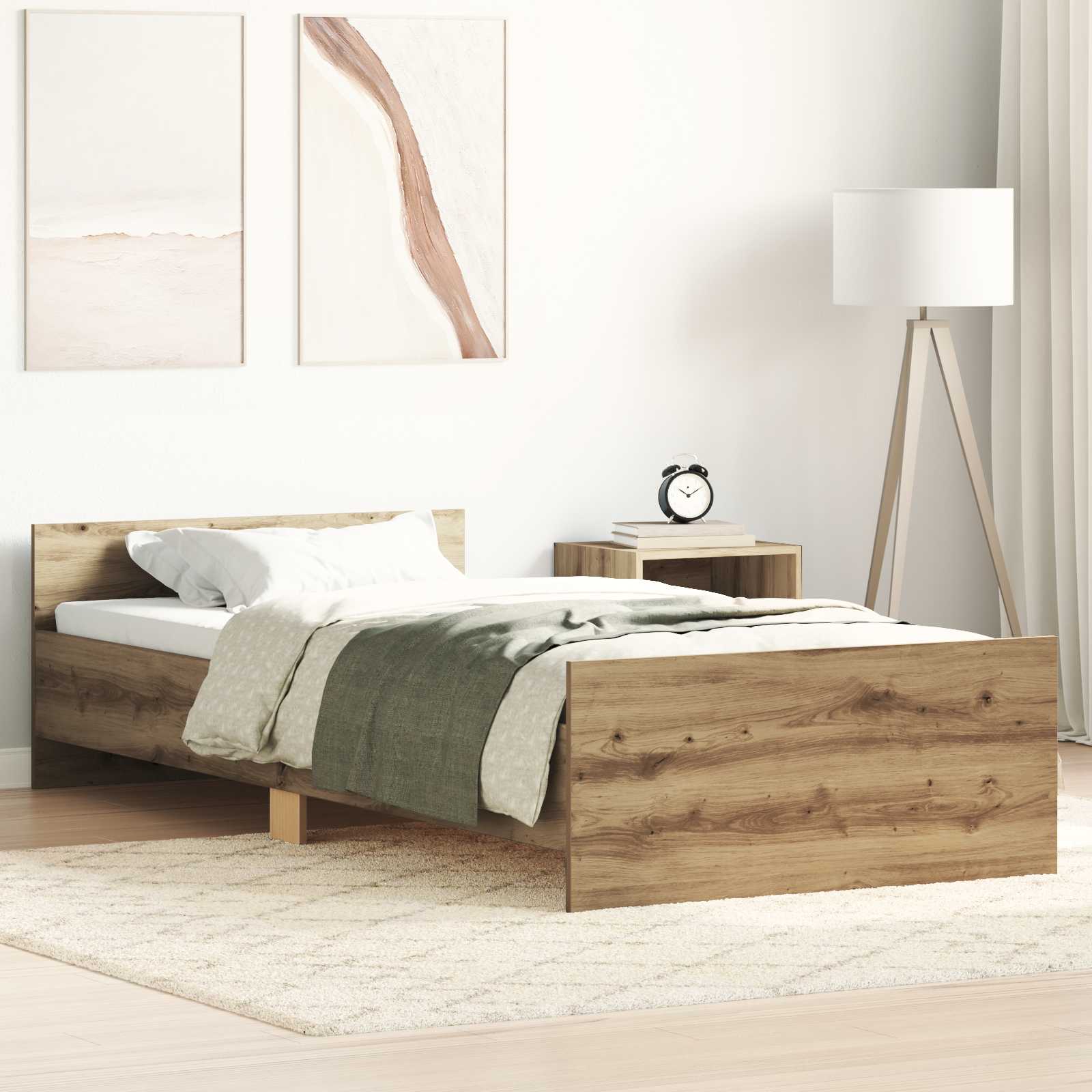 Bettgestell mit Kopfteil Artisan-Eiche 80 x 200 cm