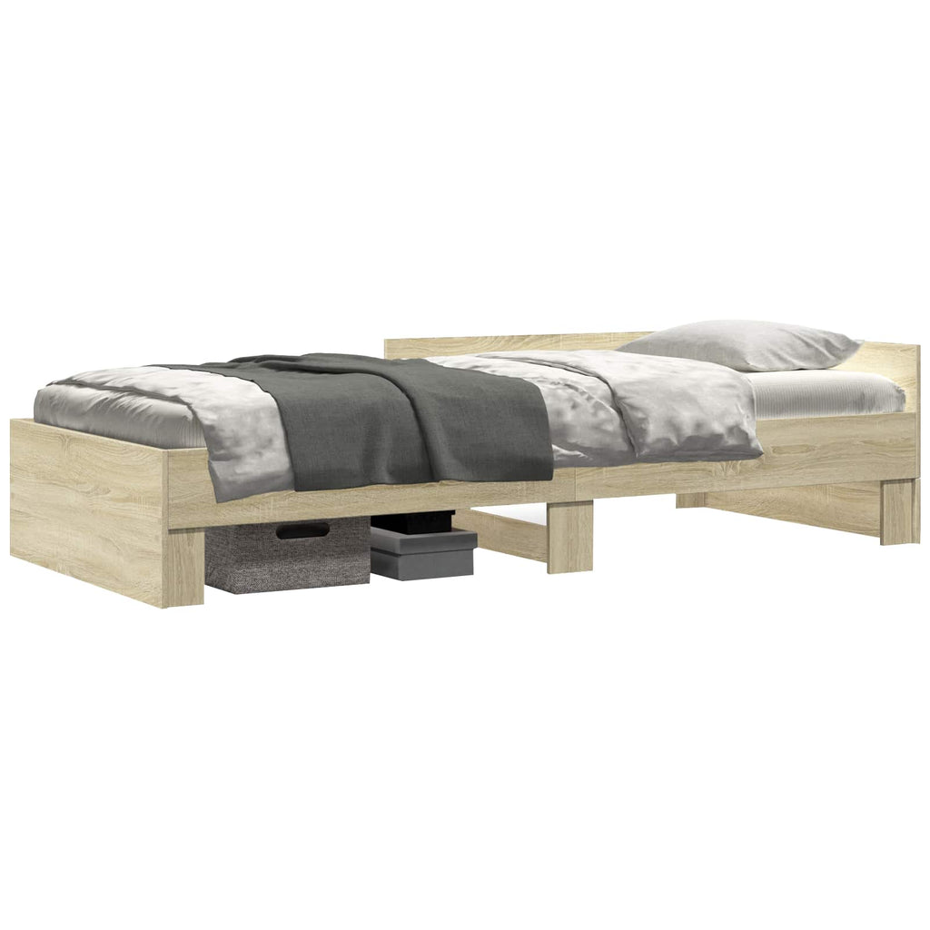 Bettgestell mit Kopfteil Sonoma-Eiche 80 x 200 cm Holzwerkstoff