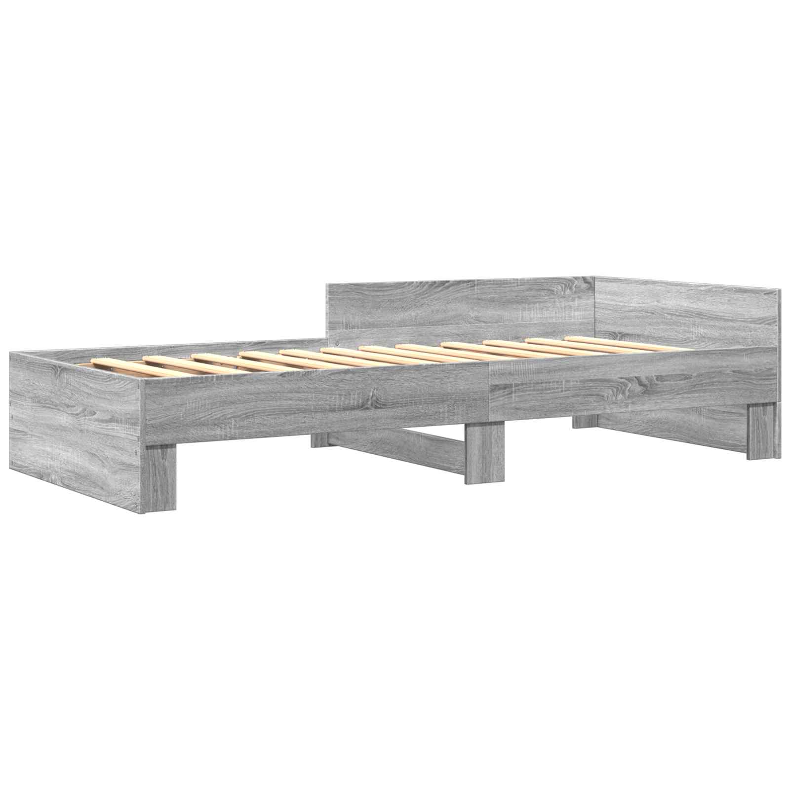 Bettgestell mit Kopfteil Grau Sonoma 80 x 200 cm Holzwerkstoff