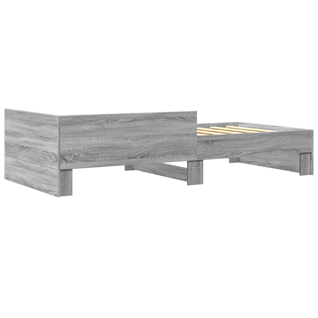 Bettgestell mit Kopfteil Grau Sonoma 80 x 200 cm Holzwerkstoff