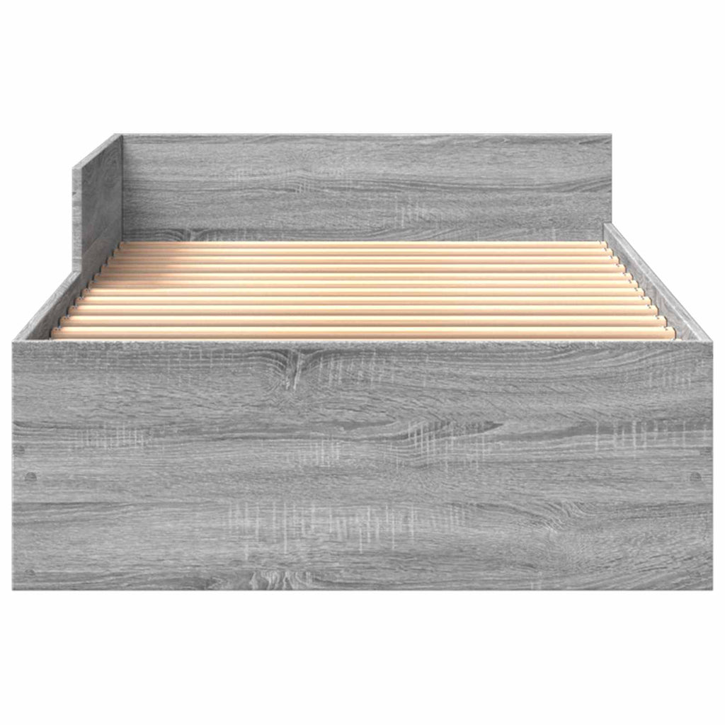Bettgestell mit Kopfteil Grau Sonoma 80 x 200 cm Holzwerkstoff