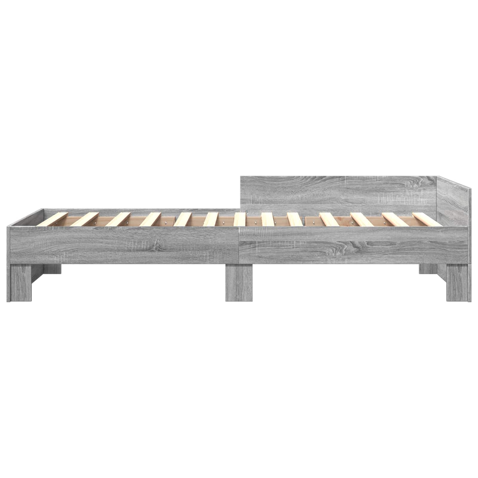 Bettgestell mit Kopfteil Grau Sonoma 80 x 200 cm Holzwerkstoff