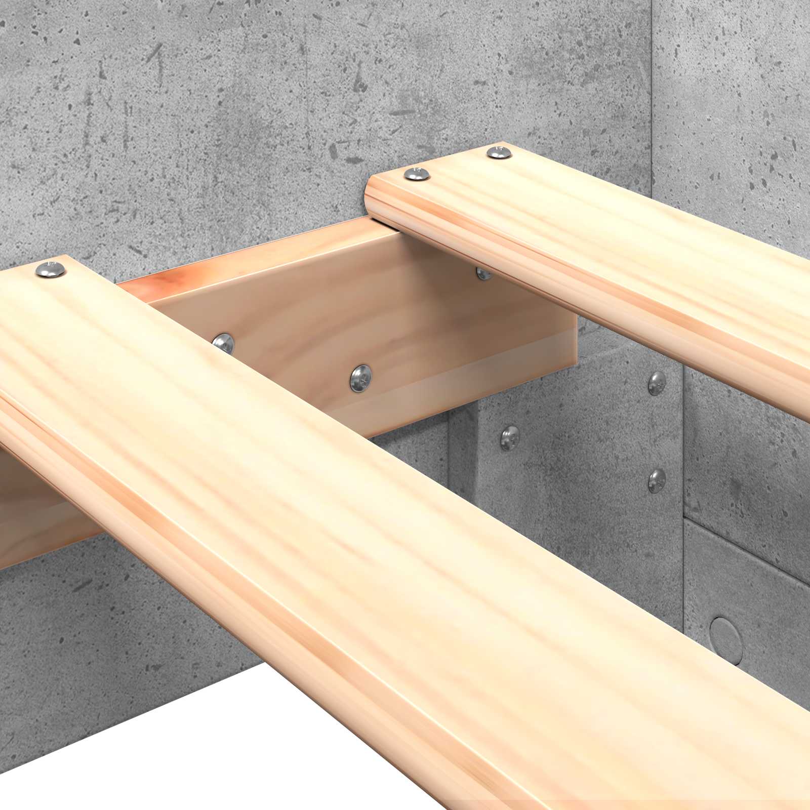 Bettgestell mit Kopfteil Betongrau 80 x 200 cm Holzwerkstoff