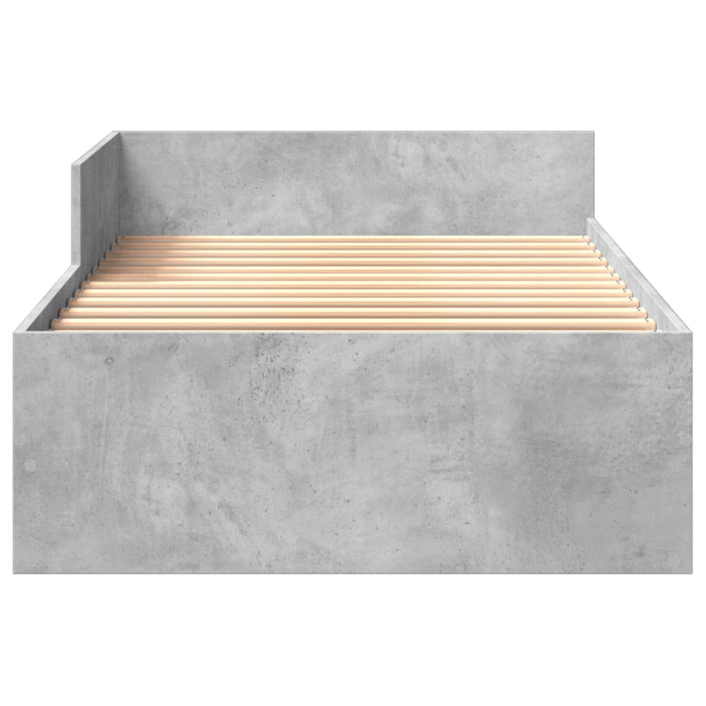 Bettgestell mit Kopfteil Betongrau 80 x 200 cm Holzwerkstoff