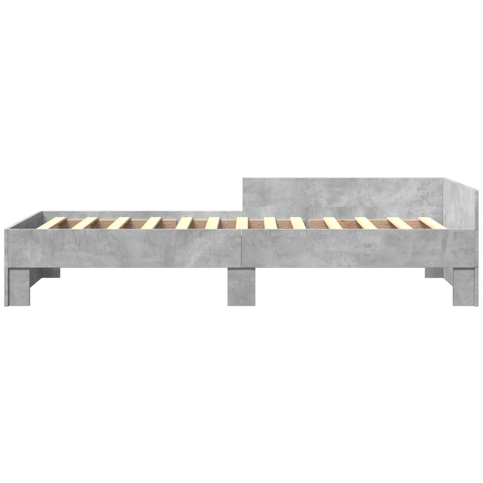 Bettgestell mit Kopfteil Betongrau 80 x 200 cm Holzwerkstoff