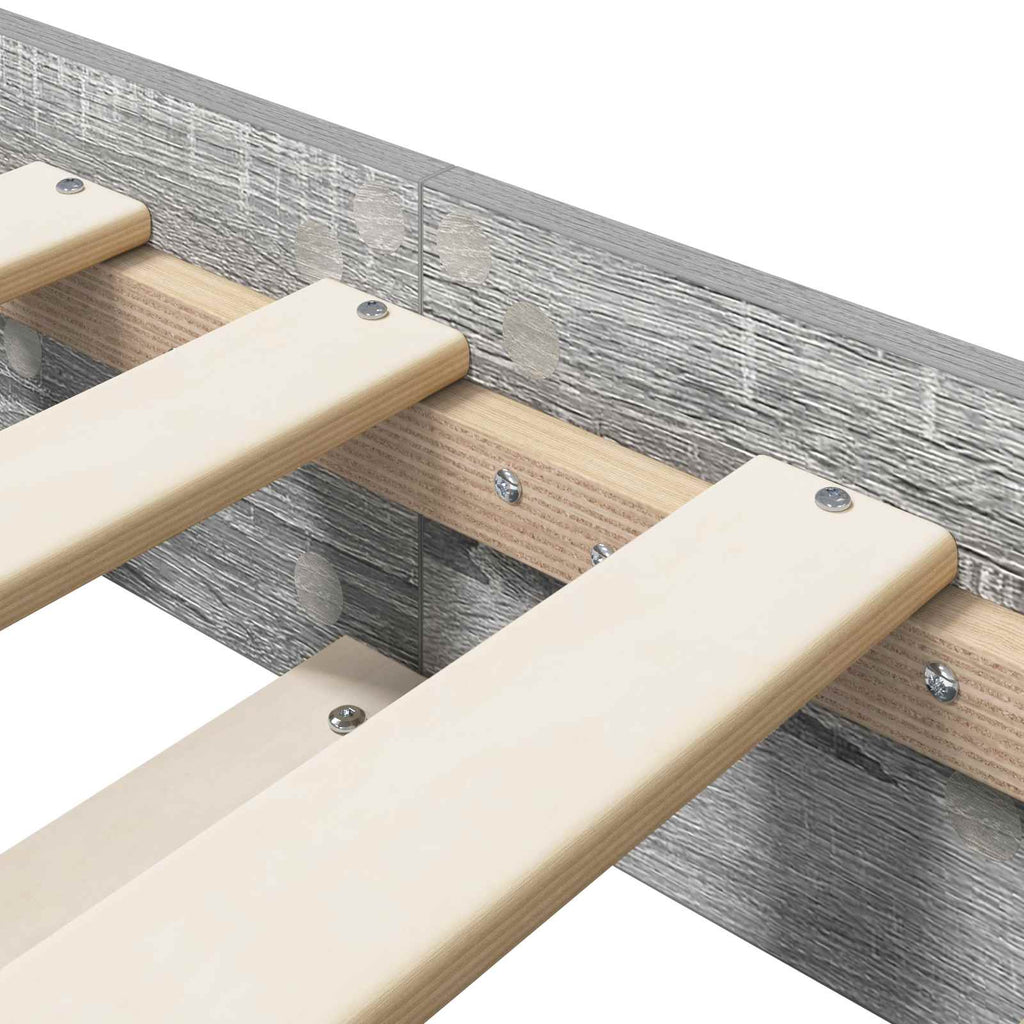 Bettrahmen Grau Sonoma 80 x 200 cm Holzwerkstoff