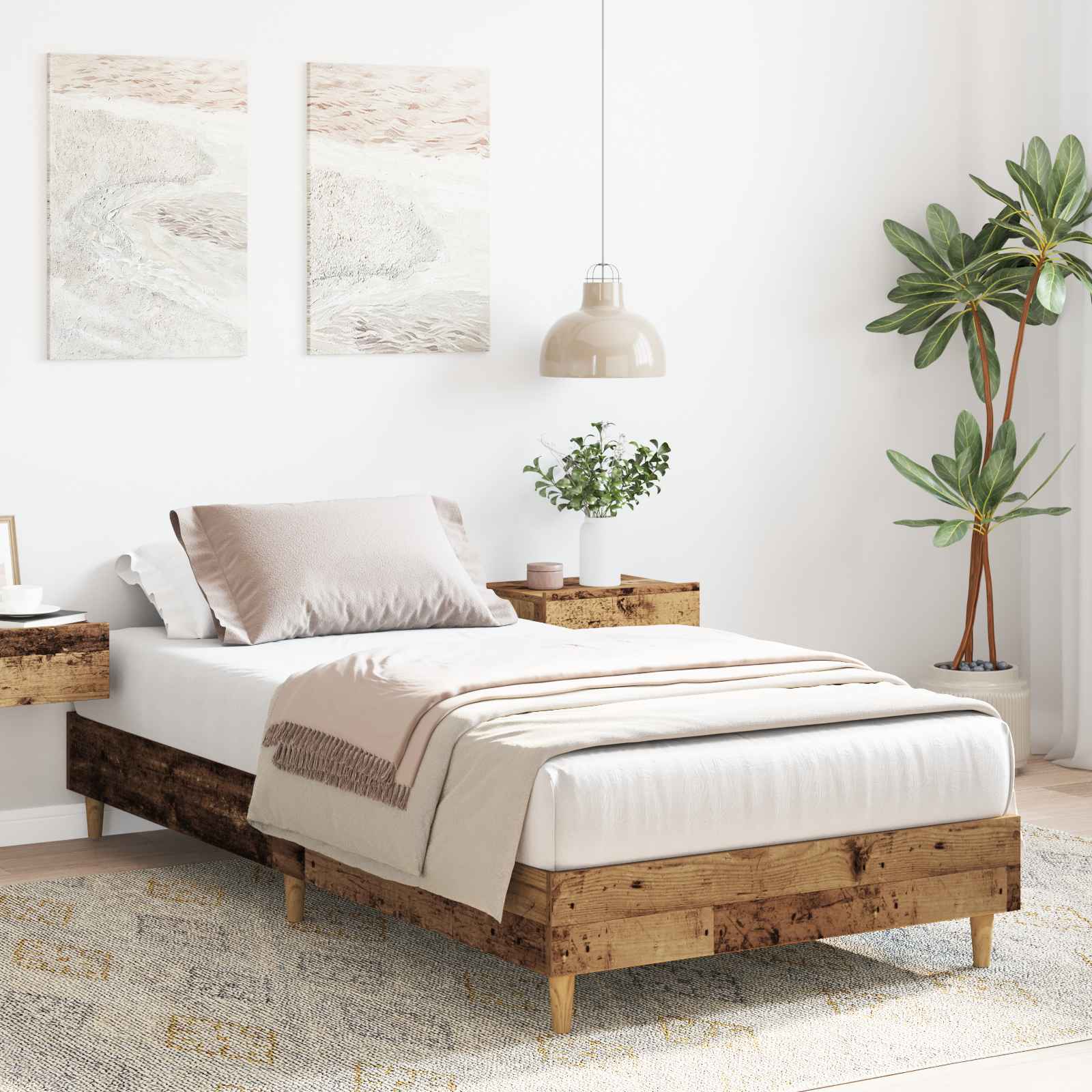Bettrahmen Altholz 80 x 200 cm Holzwerkstoff